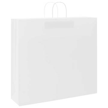 Paper Bags 50 pcs with Handles - White Kraft 54x15x49 cm