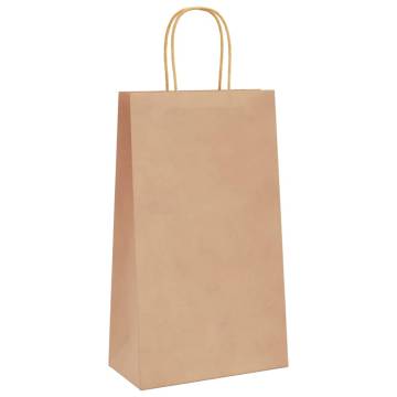 250 Brown Paper Bags with Handles - Eco-Friendly Packaging