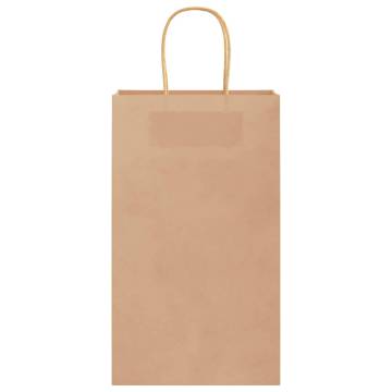 250 Brown Paper Bags with Handles - Eco-Friendly Packaging