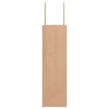 250 Brown Paper Bags with Handles - Eco-Friendly Packaging