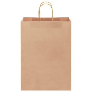 Paper Bags with Handles - 250 pcs Brown 32x17x44 cm