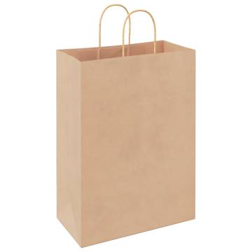 Paper Bags with Handles - 250 pcs Brown 32x17x44 cm