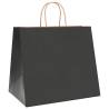 Buy Durable Black Paper Bags with Handles - 50 pcs | HipoMarket