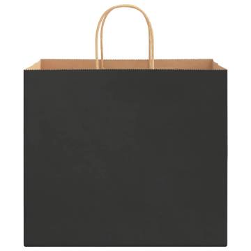 Buy Durable Black Paper Bags with Handles - 50 pcs | HipoMarket