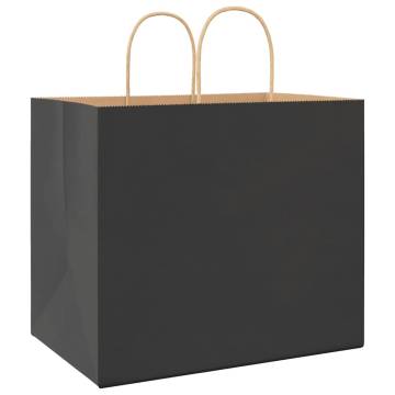 Buy Durable Black Paper Bags with Handles - 50 pcs | HipoMarket