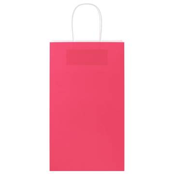 50 Pink Paper Bags with Handles - Sustainable & Versatile