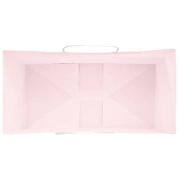 50 Pink Paper Bags with Handles - Sustainable & Versatile