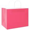 Pink Paper Bags with Handles - 50 pcs | Eco-Friendly Solution