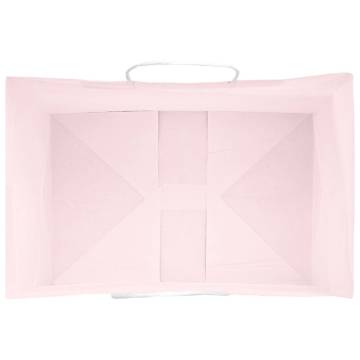 Pink Paper Bags with Handles - 50 pcs | Eco-Friendly Solution