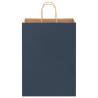 Blue Paper Bags with Handles - 50 pcs | Hipo Market