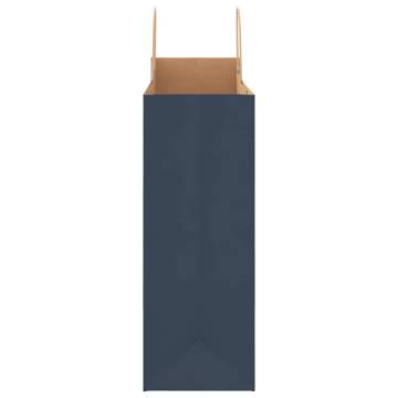 Blue Paper Bags with Handles - 50 pcs | Hipo Market