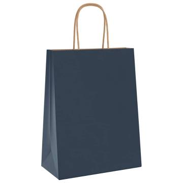 Paper Bags 250 pcs Blue 21x11x28 cm - Eco-Friendly & Durable