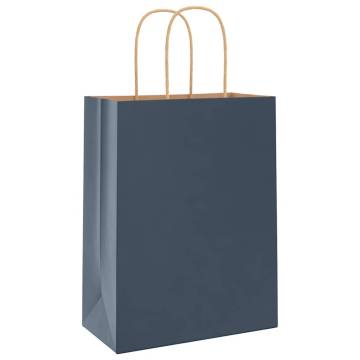 Paper Bags 250 pcs Blue 21x11x28 cm - Eco-Friendly & Durable