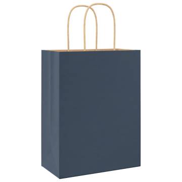 Paper Bags 250 pcs Blue 21x11x28 cm - Eco-Friendly & Durable