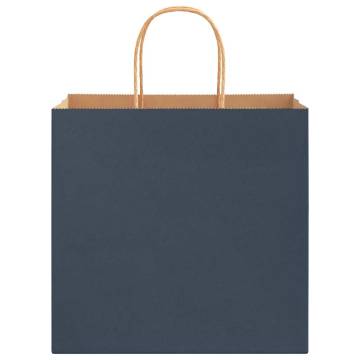 Blue Paper Bags with Handles - 250 pcs | Sustainable Packaging