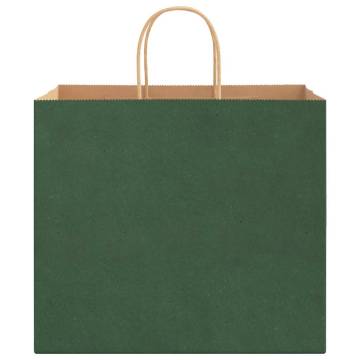 Eco-Friendly Green Paper Bags - 250 pcs with Handles