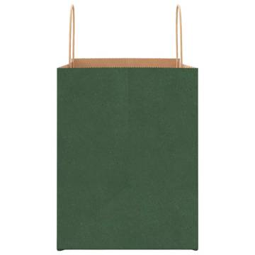 Eco-Friendly Green Paper Bags - 250 pcs with Handles