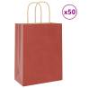  Paper Bags 50 pcs with Handles Red 21x11x28 cm Colour red Size 22 x 11 x 28 cm Quantity in Package 50 