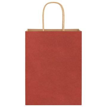 Red Paper Bags with Handles - 50 pcs | Sustainable Packaging