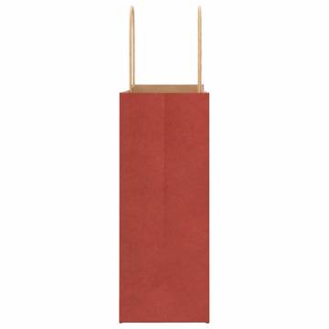 Red Paper Bags with Handles - 50 pcs | Sustainable Packaging