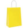 50 Yellow Paper Bags with Handles - Eco-Friendly & Durable