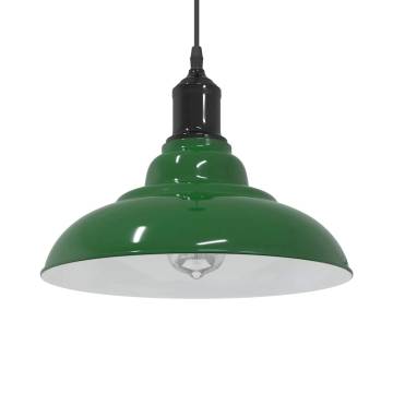 Adjustable Gloss Green Pendant Lamp E27 - Vintage Design