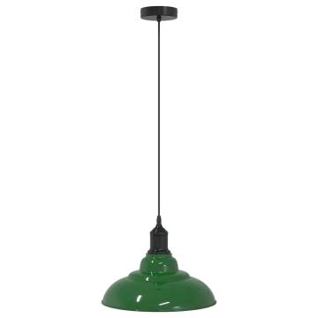 Adjustable Gloss Green Pendant Lamp E27 - Vintage Design