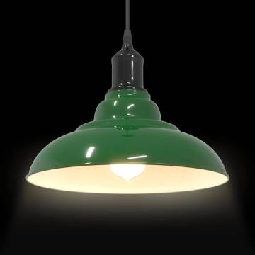 Adjustable Gloss Green Pendant Lamp E27 - Vintage Design