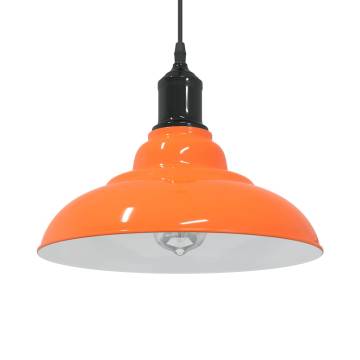 Adjustable Pendant Lamp E27 Gloss Orange Ø 31 cm - Vintage Style