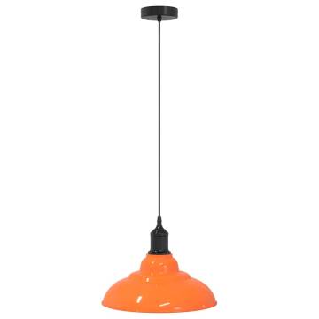 Adjustable Pendant Lamp E27 Gloss Orange Ø 31 cm - Vintage Style