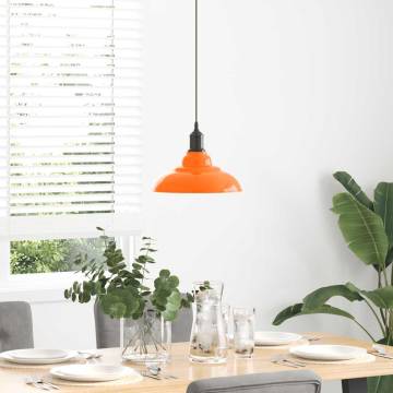 Adjustable Pendant Lamp E27 Gloss Orange Ø 31 cm - Vintage Style