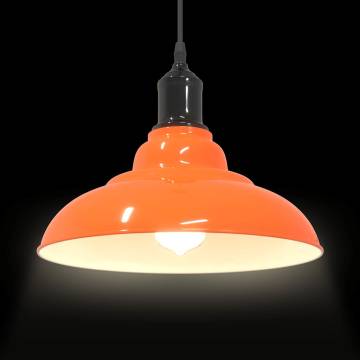 Adjustable Pendant Lamp E27 Gloss Orange Ø 31 cm - Vintage Style