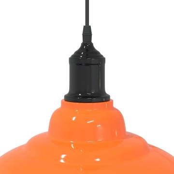 Adjustable Pendant Lamp E27 Gloss Orange Ø 31 cm - Vintage Style