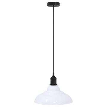 Vintage Adjustable Pendant Lamp E27 Gloss White 31cm | HiPoMarket