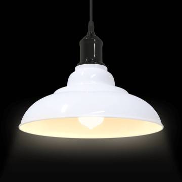 Vintage Adjustable Pendant Lamp E27 Gloss White 31cm | HiPoMarket