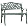 Stylish 102 cm Green Cast Aluminium Garden Bench