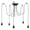 Vintage Pendant Lamp with 5 E27 Holders - Black Metal | Hipomarket