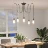 Vintage Pendant Lamp with 5 E27 Holders - Black Metal | Hipomarket