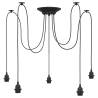 Vintage Pendant Lamp with 5 E27 Holders - Black Metal | Hipomarket