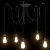 Vintage Pendant Lamp with 5 E27 Holders - Black Metal | Hipomarket