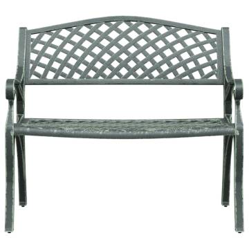 Stylish 102 cm Green Cast Aluminium Garden Bench