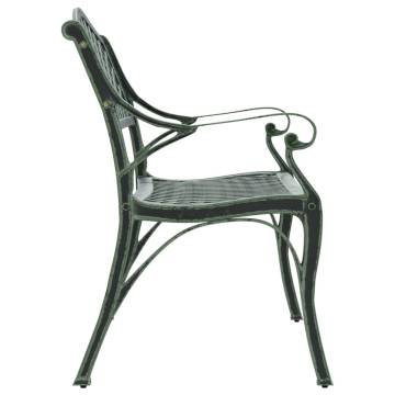 Stylish 102 cm Green Cast Aluminium Garden Bench