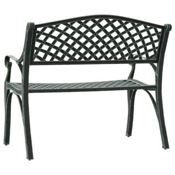 Stylish 102 cm Green Cast Aluminium Garden Bench