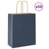  Paper Bags 50 pcs with Handles Blue 18x8x22 cm Colour blue Size 18 x 8 x 22 cm Quantity in Package 50 