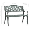 Stylish 102 cm Green Cast Aluminium Garden Bench