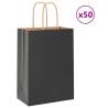  Paper Bags 50 pcs with Handles Black 15x8x21 cm Colour black Size 15 x 8 x 21 cm Quantity in Package 50 