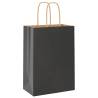 50 Pcs Black Paper Bags with Handles - Eco-Friendly Solution