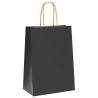 50 Pcs Black Paper Bags with Handles - Eco-Friendly Solution