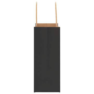 50 Pcs Black Paper Bags with Handles - Eco-Friendly Solution