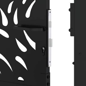 Garden Gate Black 105x180 cm Steel Flame Design | HipoMarket